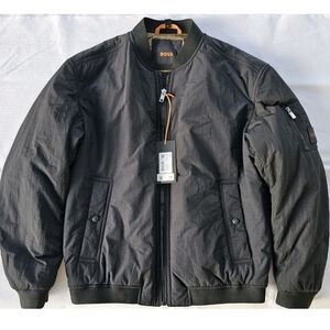 NWT Hugo Boss Men's Obright Bomber Jacket Black Size 38R Brand New 50504029